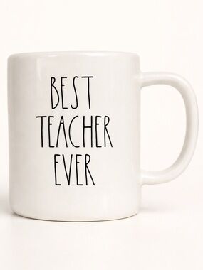 Rae Dunn Best Teacher Ever Mug White Artisan Coffee Cup